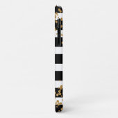 Gold Confetti op Black Stripe Pattern Case-Mate iPhone Case (Achterkant/links)