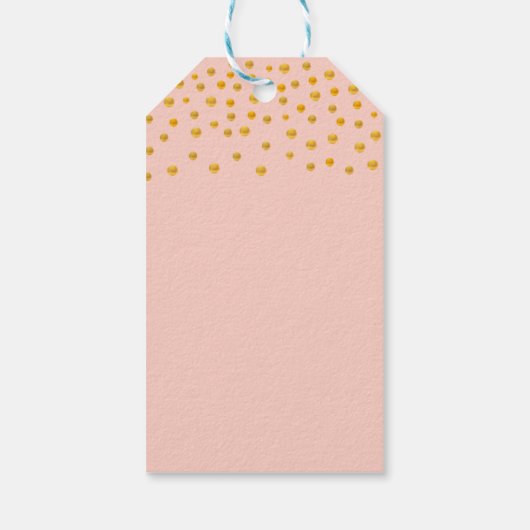Gold Confetti op Roos Gold Cadeaulabel (Achterkant)