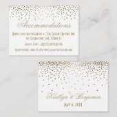 Gold Confetti op White Wedding Accommodding Cards Informatiekaartje (Voorkant / Achterkant)