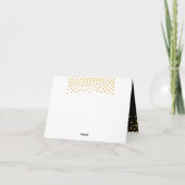Gold Confetti op zwart-wit huwelijk Bedankkaart