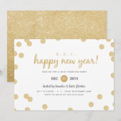 Gold Confetti par Origami Imprime Invitation de No (Devant / Derrière)