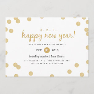 Gold Confetti par Origami Imprime Invitation de No