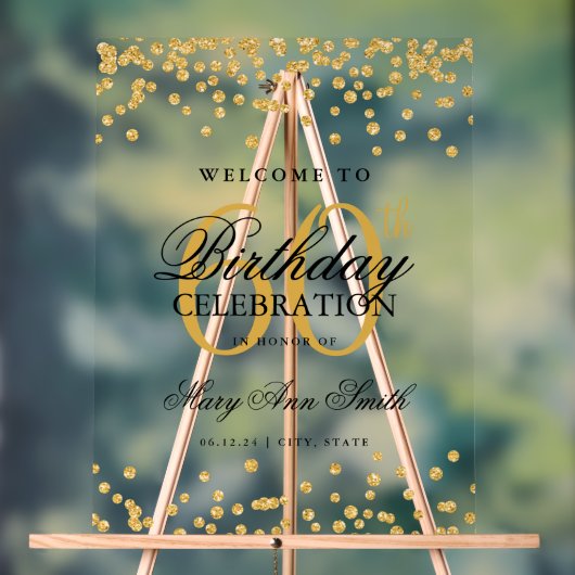 Gold Confetti Parties scintillant 60e anniversaire (Neutre)