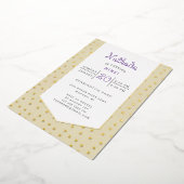 Gold confetti pastel gele verjaardagsdag briefkaar folie uitnodiging (Gedraaid)