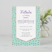 Gold confetti pastel jarig briefkaart (Staand Voorkant)
