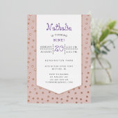 Gold confetti pastel jarig briefkaart (Staand Voorkant)