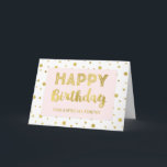 Gold Confetti Pink Friend Carte Anniversaire<br><div class="desc">Carte d'anniversaire pour ami avec des confettis dorés glamour et texte moderne en rose et blanc clair.</div>