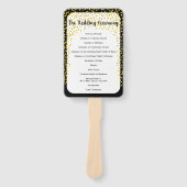 Gold Confetti Program Fan Aangepaste kleur getoond Handwaaier (Voorkant)