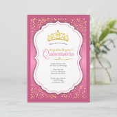 Gold Confetti Quinceañera Invitation (Debout devant)