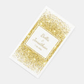 Gold Confetti Romantic Elegant Wedding Custom Servet (Hoek)