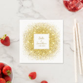 Gold Confetti Romantic Elegant Wedding Custom Servetten (Insitu)