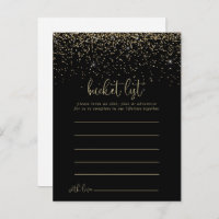 Gold Confetti Script Bucket List-kaarten