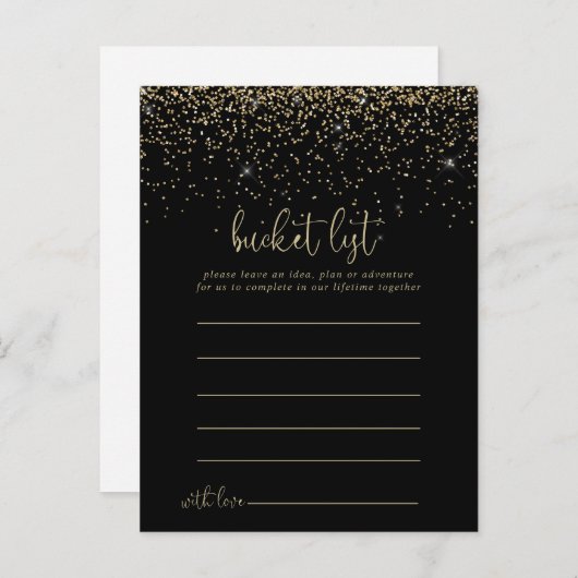 Gold Confetti Script Bucket List-kaarten Briefkaart (Voorkant / Achterkant)