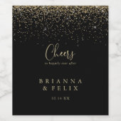 Gold Confetti Script Chevaux Mariage Étiquettes de (Étiquettes simples)