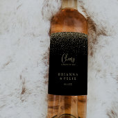 Gold Confetti Script Chevaux Mariage Étiquettes de