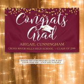 Gold Confetti Script CONGRATS AFSTUDEERDER Maroon  Spandoek