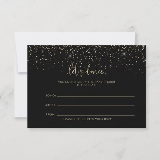 Gold Confetti Script Mariage carte de demande de c (Devant)