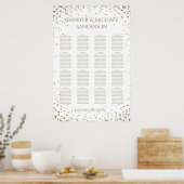 Gold Confetti Seating Chart Poster (Keuken)