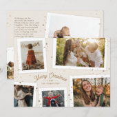 Gold Confetti Souvenirs Carte photo de Noël (Devant / Derrière)