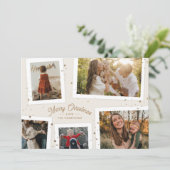 Gold Confetti Souvenirs Carte photo de Noël (Debout devant)