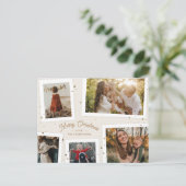 Gold Confetti Souvenirs Photo de Noël Carte postal (Debout devant)