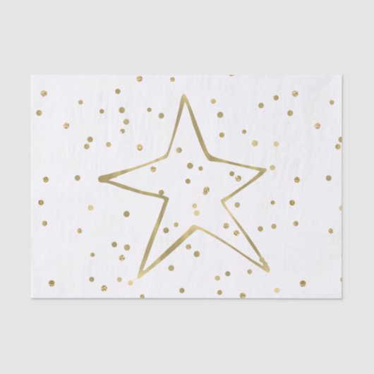 Gold Confetti Star Tissuepapier (Voorkant)