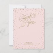 Gold Confetti Stars Roze Hartelijk dank Bedankkaart (Voorkant)