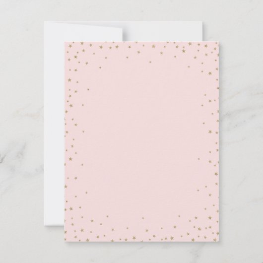 Gold Confetti Stars Roze Hartelijk dank Bedankkaart (Achterkant)