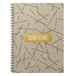 Gold Confetti Sticks Kraft Modern Chic Glam Trendy Notitieboek