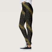 Gold Confetti Stip zwart of aangepaste kleur Leggings (Links)