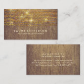 Gold Confetti String Lights Rustic Land Visitekaartje (Voorkant / Achterkant)