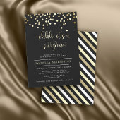 Gold Confetti Surprise Invitation de fête d'annive