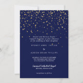 Gold Confetti | Traditionele marinebruiloft Kaart (Voorkant)