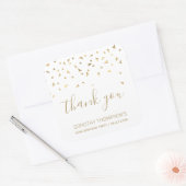 Gold Confetti Triangles 90th Birthday Hartelijk da Vierkante Sticker (Envelop)