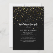 Gold Confetti | Uitnodiging voor Black Wedding Bru (Voorkant)