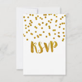 Gold Confetti Wedding Cartes RSVP (Dos)