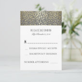 Gold Confetti Wedding Cartes RSVP (Debout devant)