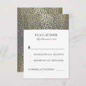 Gold Confetti Wedding Cartes RSVP (Devant / Derrière)