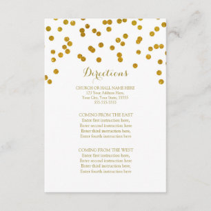 Gold Confetti Wedding Direction Tussenvoegsel Informatiekaartje
