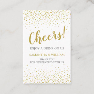 Gold Confetti Wedding Drink Ticket Aangepaste kl