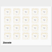 Gold Confetti Wedding Envelope-zegels Vierkante Sticker (Vel)