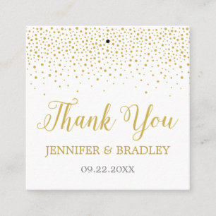 Gold Confetti Wedding Favor Label Aangepaste kle