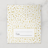 Gold Confetti Wedding Folded Place Kaarten (Buitenkant ongevouwen)