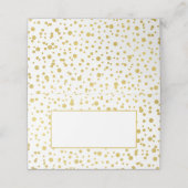 Gold Confetti Wedding Folded Place Kaarten (Buitenkant ongevouwen)