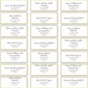 Gold Confetti Wedding Guest Adresetiketten Sticker