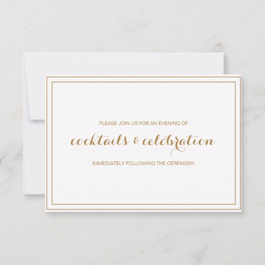 Gold Confetti Wedding Invitation Reception Card Kaart (Voorkant)