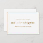 Gold Confetti Wedding Invitation Reception Card Kaart (Voorkant / Achterkant)