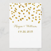 Gold Confetti Wedding Menu (Achterkant)