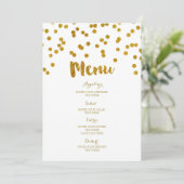 Gold Confetti Wedding Menu (Staand voorkant)