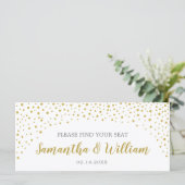 Gold Confetti Wedding Seating Chart | Aangepaste k Programma (Staand voorkant)